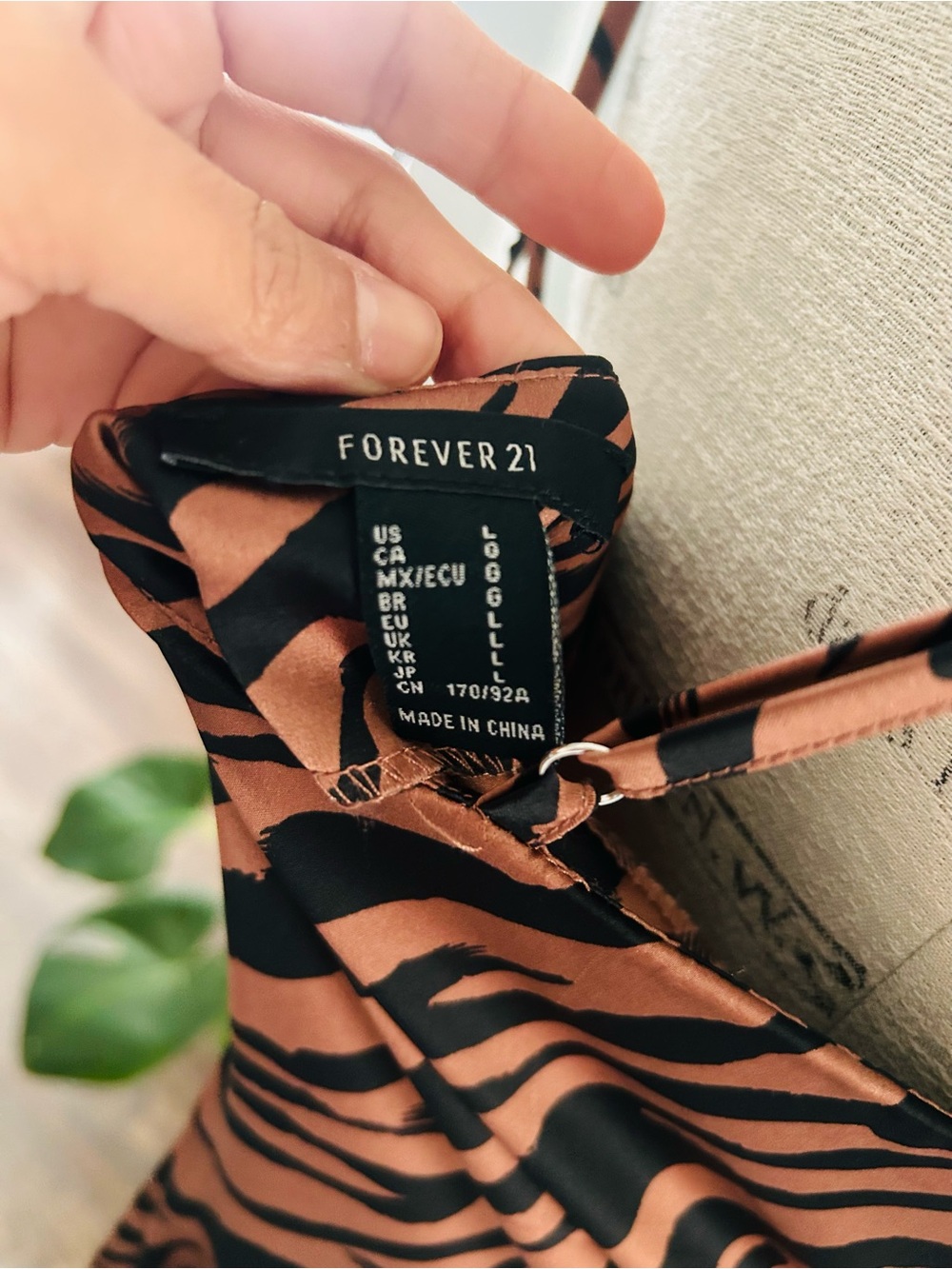 Forever 21 Brown and Black Tiger Print Slip Dress - Picture 2 of 10